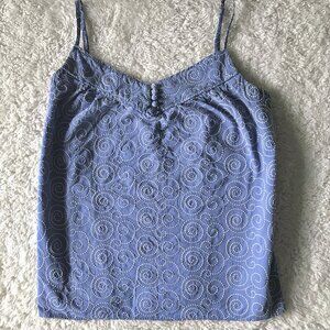 J. Crew Blue with White Swirls Tank Top Women’s Size Medium